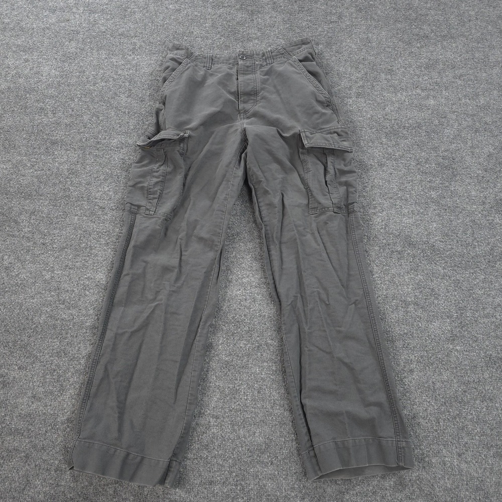Vintage American Eagle Pants Mens 30x32 Gray Cargo Canvas Button Fly Work Y2K‎